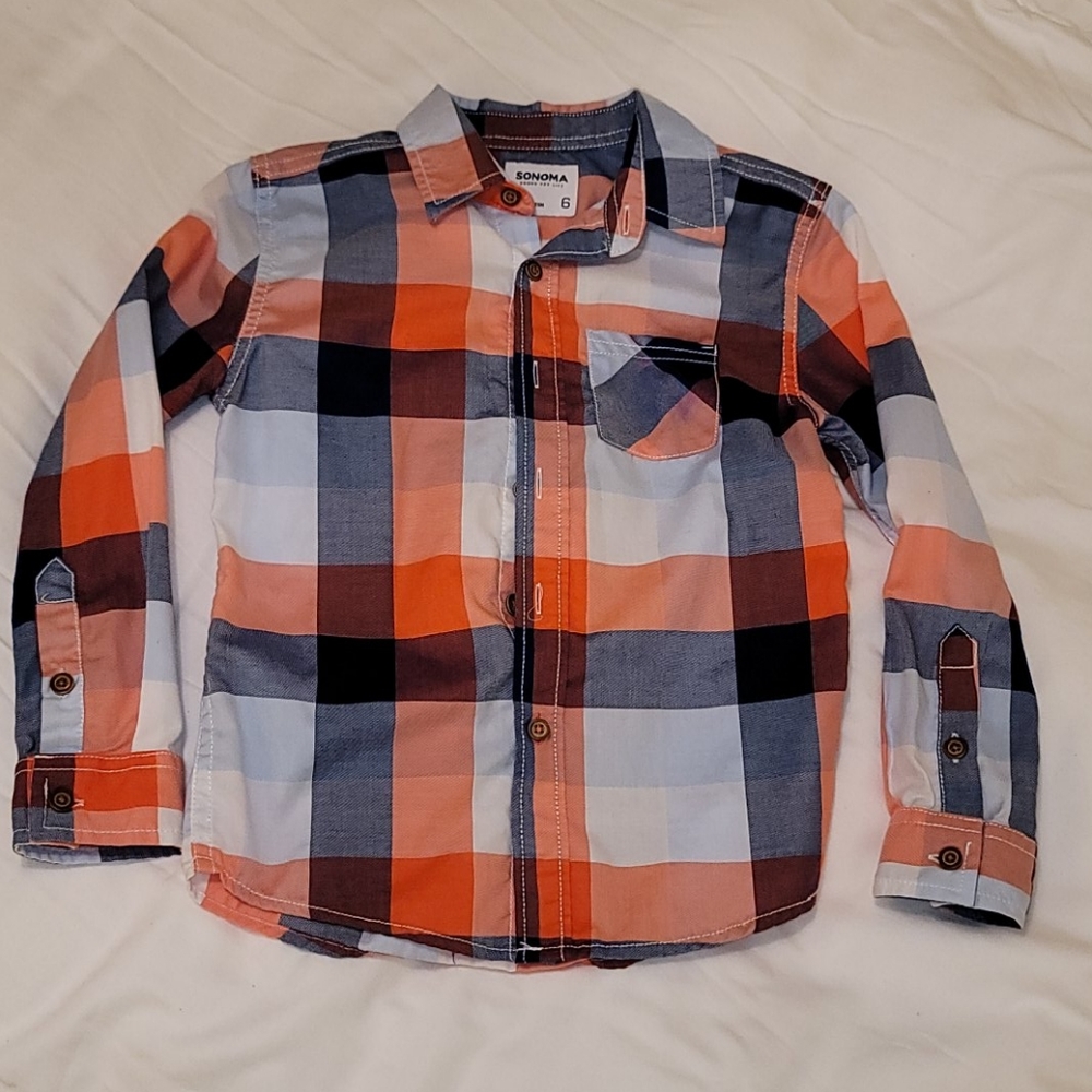 Boys button down long sleeve shirt